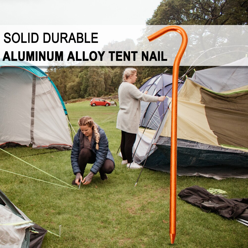 Cheap Goat Tents 10pcs Awning Canopy Tent Nails 18cm Outdoor Aluminium Alloy Nails for Camping Awning Canopy Garden Stakes with Hooks   